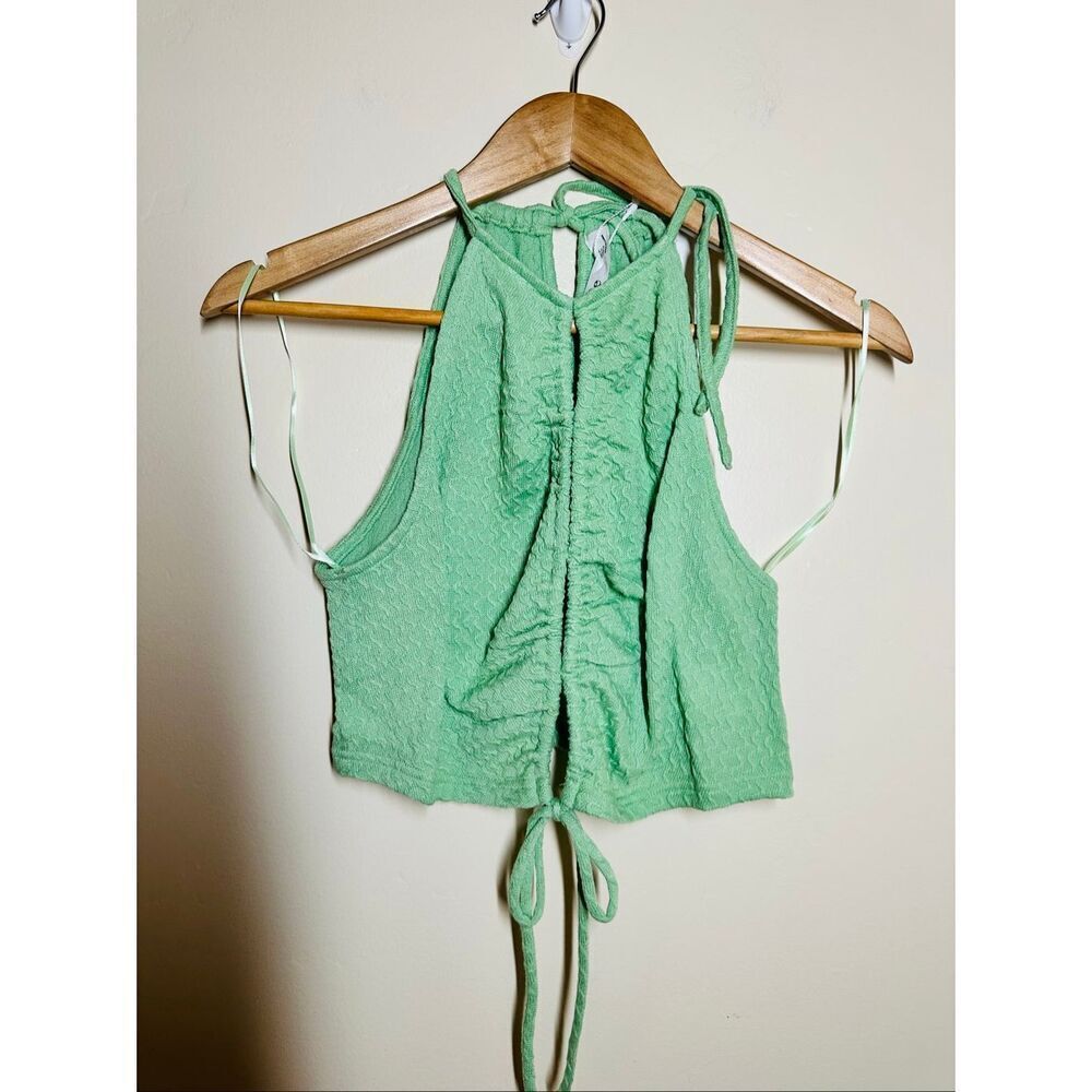 🌸 Revolve Elodie Apple Green Wave Peek a Boo Top Size XL New